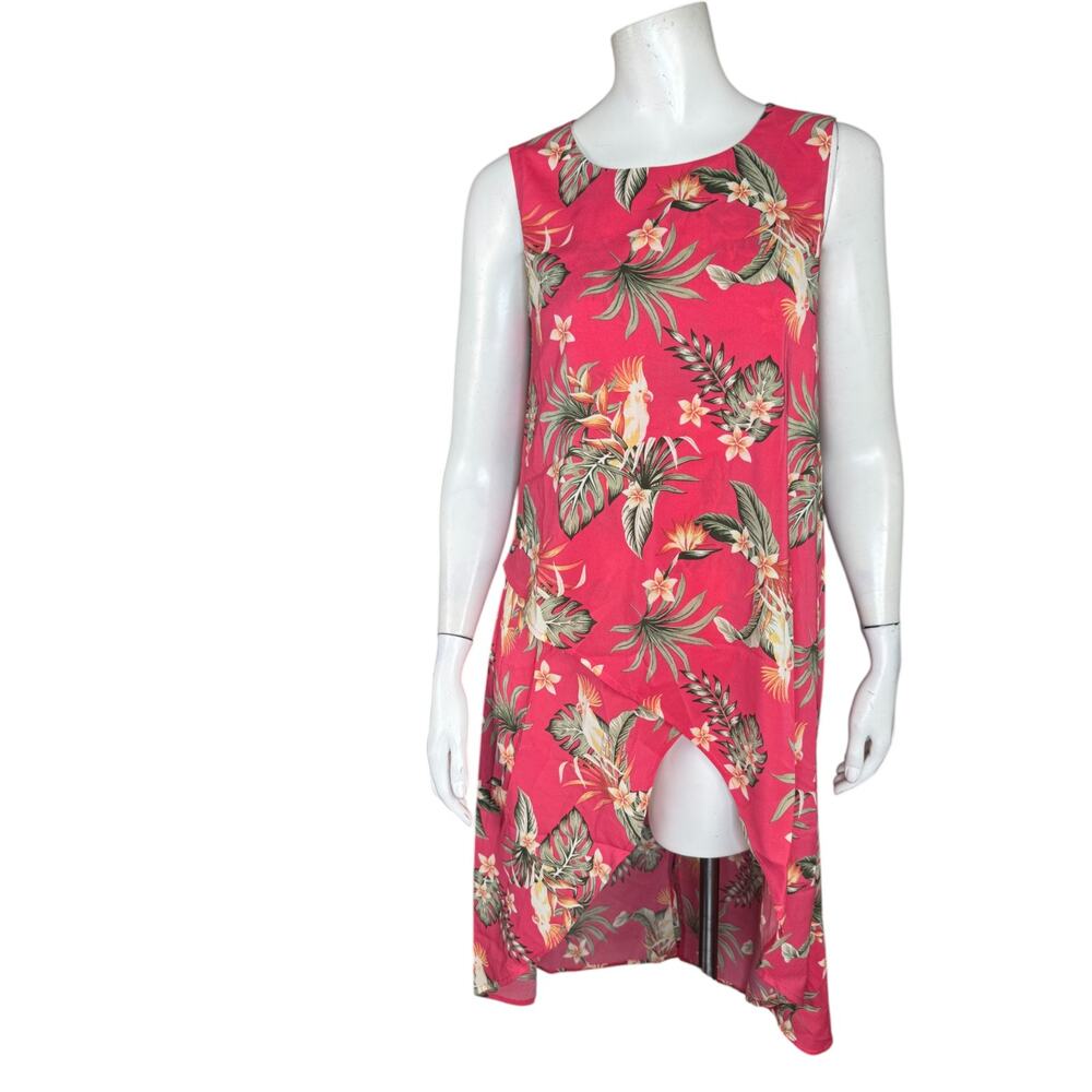G by Giuliana Pink Parrot‎ Hi-Low Tank Dress XSP Tropical Floral NWOT Sleeveless